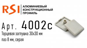 4002с | Торцевая заглушка 30х30, серая