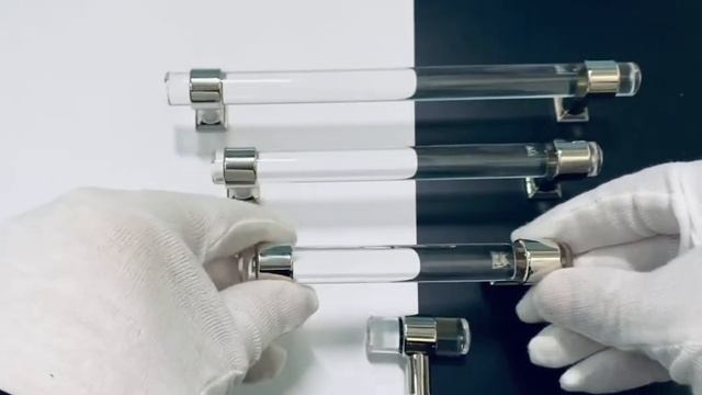 Ручки меблеві модерн CHROME ACRYLIC прозорий акрил із хромом смотреть онлайн