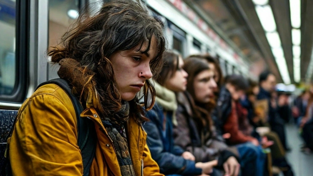 С утра народ в унылых лицах понуро движется в метро. песня для того чтобы проснуться. #сезонконтента