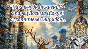 "Какая чудная жизнь!" - старец Зосима (Сокур) о святителе Спиридоне.