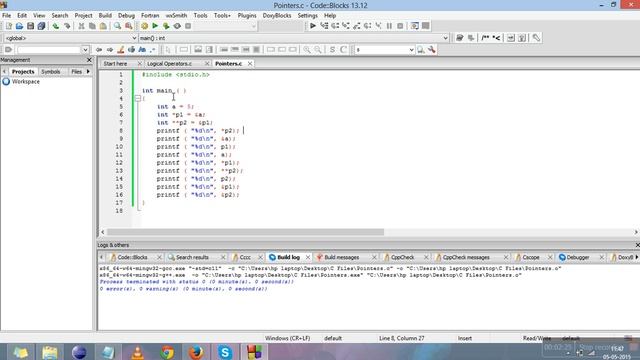 C Programming Tutorial For Beginners With Examples #32: Double Pointers