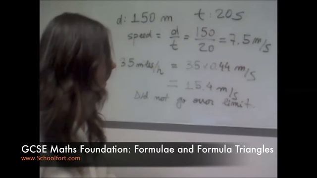 Formulae & Formula Triangles: GCSE Maths (F) Exam Question