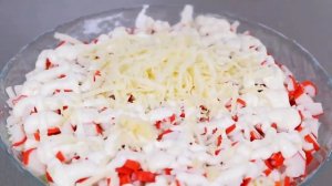 НОВИНКА !!! Салат  БАРХАТНЫЙ  из крабовых палочек  #новыйсалат #рецепты #салат