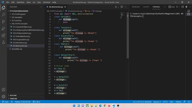 07 | OOPS in Python 2/2 | Abstraction | Inheritance | Encapsulation | Python for Beginners