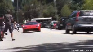 Автомобили, выезжающие из Cars & Coffee Boston С ГРОМКИМИ УСКОРЕНИЯМИ!