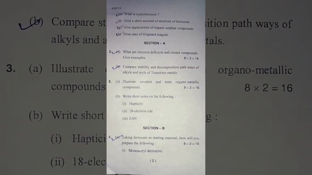 Msc final year ... organometallic chemistry question paper 2023 # igu meerpur смотреть онлайн