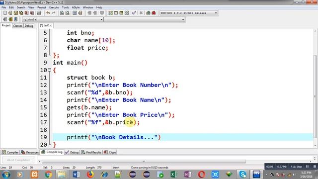 Read and print book details using structure in c programming | by Sanjay Gupta