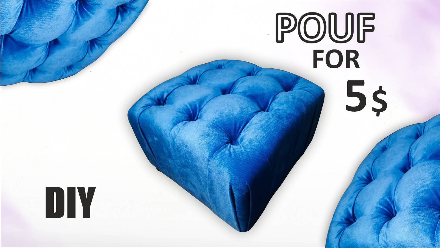 ПУФ в каретной стяжке БАНКЕТКА DIY мебель своими руками смотреть онлайн