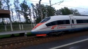Сапсан пролетает станцию Фарфоровская