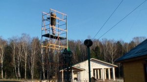 возведение туры для сборки антенны на мачте