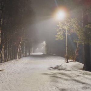 Печора в тумане за 2 дня до зимы.