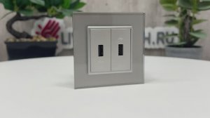 Розетка двойная USB LIVOLO серая, VL-C792USB-15