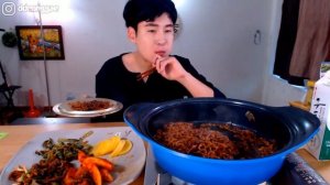 오늘은 개떵이가 요리사!! 짜파게티 5봉지 먹방~!! social eating Mukbang(Eating Show)