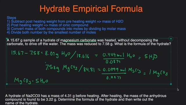How to Determine Formula of Hydrate Shortcut, Examples, Practice Problem, How Many Water Formula Ha смотреть онлайн