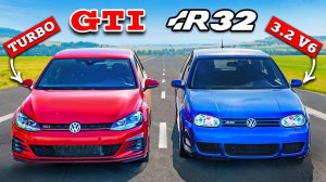 Кто победит в заезде: Mk7 Golf GTI или же Mk4 R32?