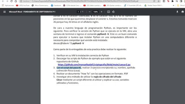 Practica Uso de Python – Algoritmo de sustitución Julio Cesar