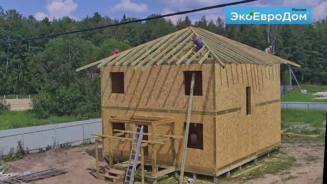 Таймлапс строительства дома из СИП панелей 168,1 м2