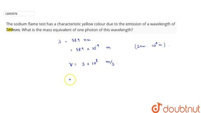 The sodium falme testhas a characteristic yellow colour due to the emission of a vavelength of `... смотреть онлайн