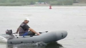 Испытание самодельной гребной лодки с транцем.avi