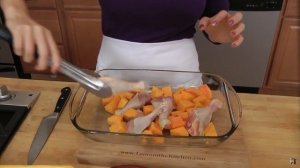 Куриные ножки, запеченные с тыквой