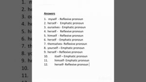 Pronouns  -  Reflexive or Emphatic