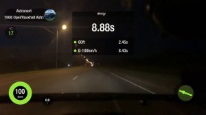 Opel Astra H GTC 1.8 разгон 0-100=8.4