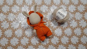 Милый зайчик в комбинезоне  Игрушка амигуруми 2 ЧАСТЬ