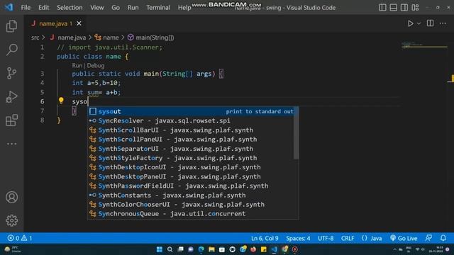 2. Sum of 2 Number (a+b) | With Source Code | Using Java