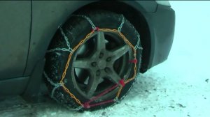 Установка цепей на колеса авто