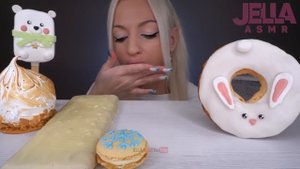 ASMR EATING CHOCOLATE, WHITE FOOD, CANDY BARS, ICE CREAM, CAKE, 초콜릿 디저트 (MACAROONS) MUKBANG 먹방, 4K