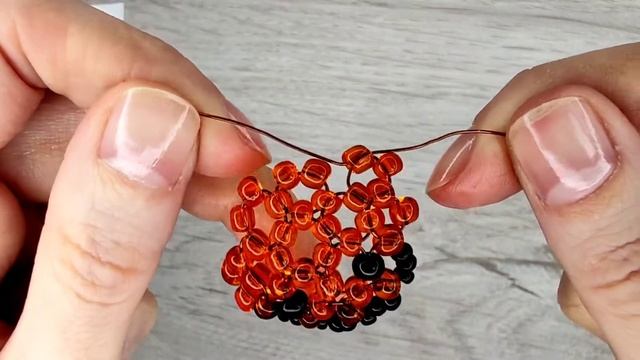 Мастер-класс Тыква из бисера/Японская техника плетения/DIY beaded pumpkin