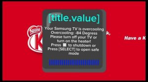Samsung TV Overcooling Killscreen
