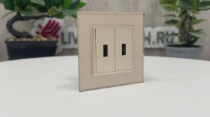 Розетка двойная USB LIVOLO шампань, VL-C792USB-16