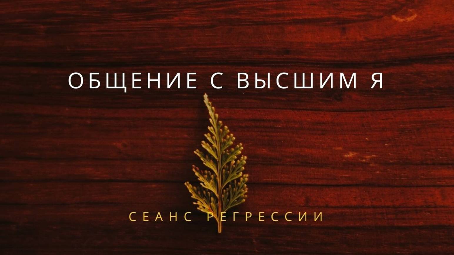 22. Сеанс регрессии. Высшее Я ученого.