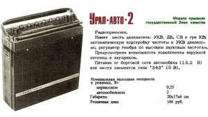 Радиоприёмник модернизированный Урал АВТО 2