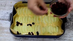 Пирог с яблоками изюмом и клюквой
