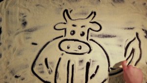 Нота "Му" - детская песня - Техника рисования на песке