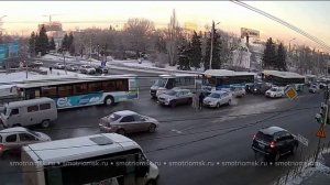 момент ДТП на перекрестке ул. Лермонтова, пр. Маркса