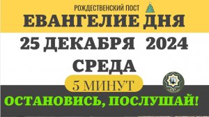 25 ДЕКАБРЯ СРЕДА #ЕВАНГЕЛИЕ ДНЯ (5 МИНУТ) АПОСТОЛ МОЛИТВЫ 2024 #мирправославия