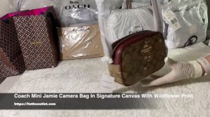 Coach Mini Jamie Camera Bag In Signature Canvas With Wildflower Print