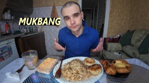 МУКБАНГ РЫБНЫЕ КОТЛЕТЫ / ПАСТА С СЫРОМ / САЛАТ МИМОЗА / СЛАДКАЯ ВЫПЕЧКА / EATING MUKBANG ASMR АСМР