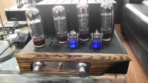 Music Angel MENGYUE MINIL3 EL34*4 Tube Integrated Amp testing before sending