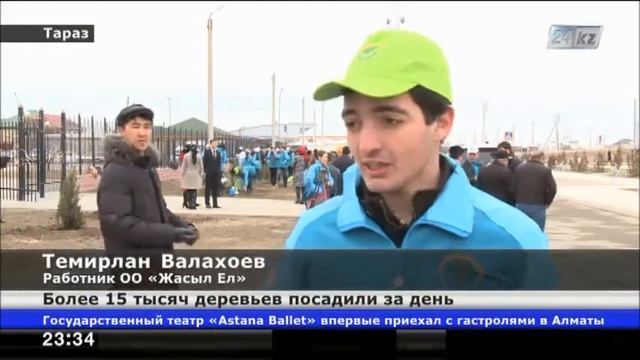 В Жамбылской области за день высадили более 15 тысяч деревьев