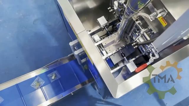 Автоматическая линия для поштучного дозирования и упаковки крепежа и метизов с 3-мя виброситами смотреть онлайн