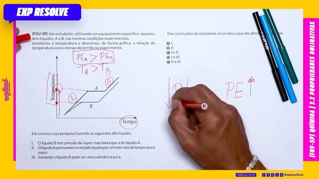 UM ESTUDANTE, UTILIZANDO UM EQUIPAMENTO ESPECÍFICO, AQUECEU DOIS (...) | PROPRIEDADES COLIGATIVAS смотреть онлайн