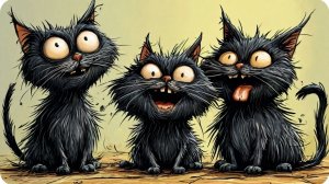 Funny cat's - music background.  Весёлые кошки. Музыка для кошек.