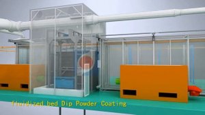 Линия окрашивания в псевдоожиженном слое