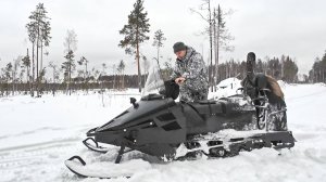 СНЕГОХОД СМ-002. ВЫЕЗД В ТАЙГУ ПО ОХОТЕ. ОБКАТЫВАЮ НОВУЮ ТЕХНИКУ. Снега почти по колено.