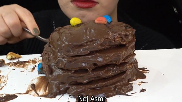 디저트먹방 ASMR NUTELLA CHOCOLATE PANCAKE #asmr #chocolate #mukbang #디저트먹방 #eating #엠앤엠asmr