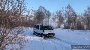 Соболь 4х4 по снегу на Блокировках ИЖ-ТЕХНО в переднем и заднем мосту